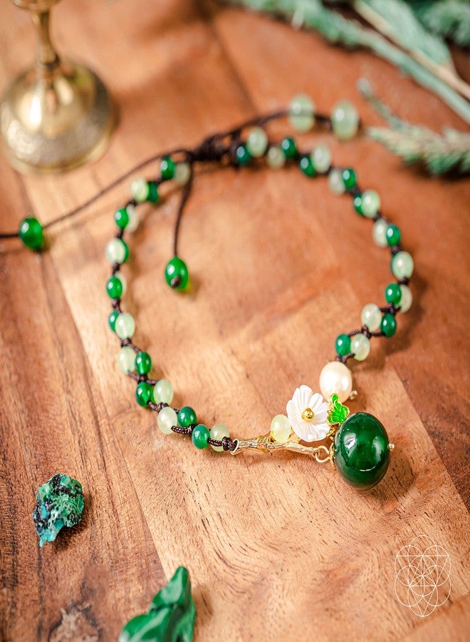 Conscious Items Financial Success Anklet, Genuine Jade Crystals, Agate Stone, & Pearl Anklet for Wealth and Abundance Alignment, Adjustable Prosperity Ankle Bracelets for Women - Image 2